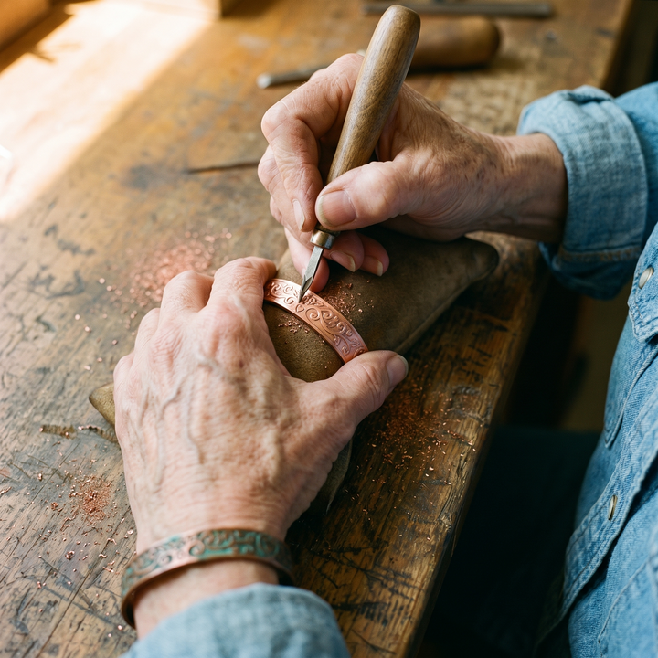 Tide | Flowing Engraved Copper Bangle