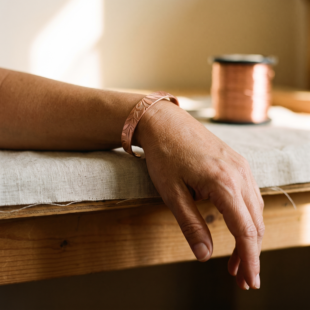 Grove | Botanical Line-Engraved Copper Cuff