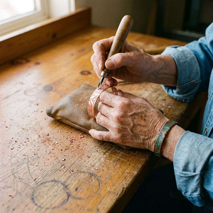 Grove | Botanical Line-Engraved Copper Cuff