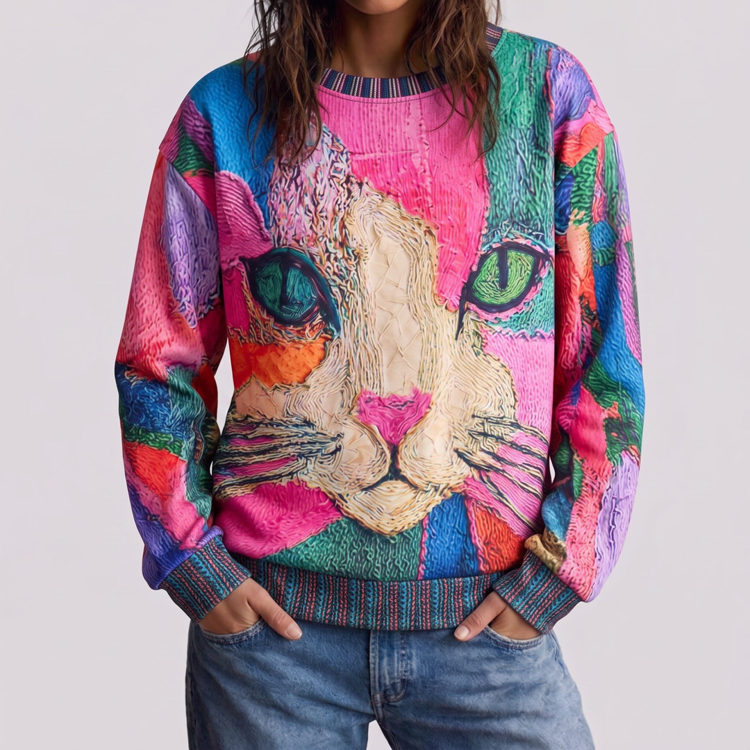 Josephine | Cat Motif Art Print Top