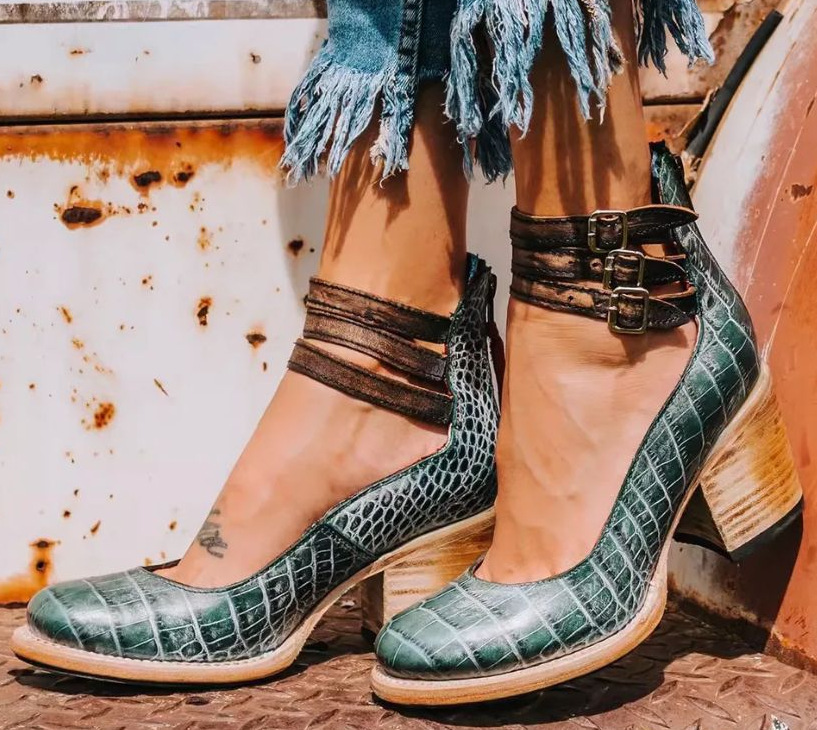 Charlotte | Buckle Block Heels