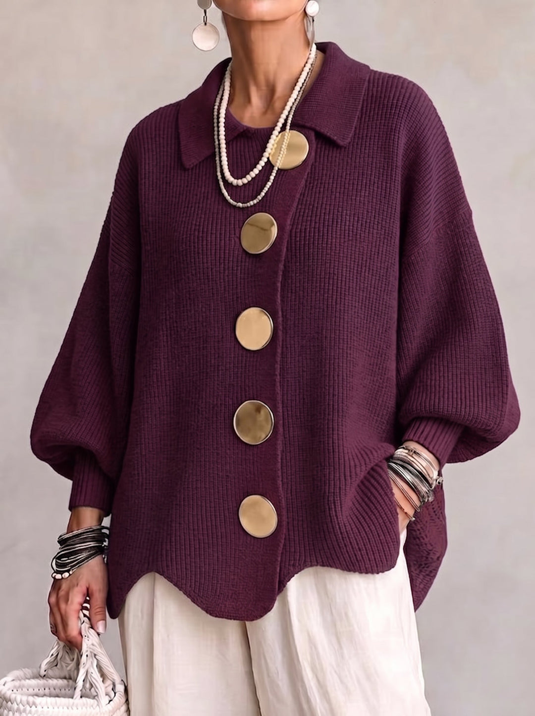 Marianne | Round Button Knit Cardigan